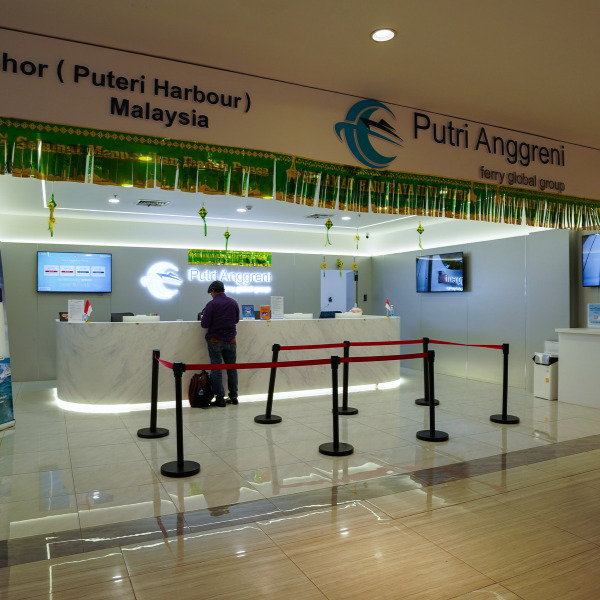 MV Putri Anggreni ferry ticket counter at Bayfront Mall Harbour Bay
